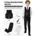 thumbnail image 3 of ZOEREA Boys Suit Formal Dress Clothes Big Boy Wedding Outfit Vest+Pants+Dress Shirt+Chain+Adjustable Tie 6-10Y, 3 of 4