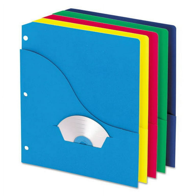 Pocket Project Folders, 3-Hole Punched, Letter Size, Assorted Colors, 10/Pack Pocket Project Folders, 3-Hole Punched, Letter Size, Assorted Colors, 10/Pack