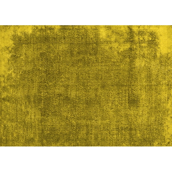 Ahgly Company Machine Washable Indoor Rectangle Persian Yellow Traditional Area Rugs, 2' x 3'