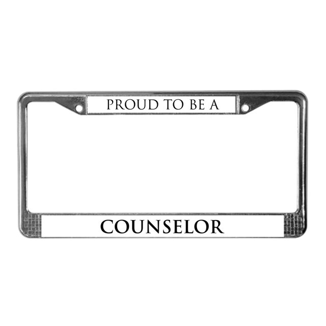 CafePress Proud Counselor License Plate Frame Chrome License Plate