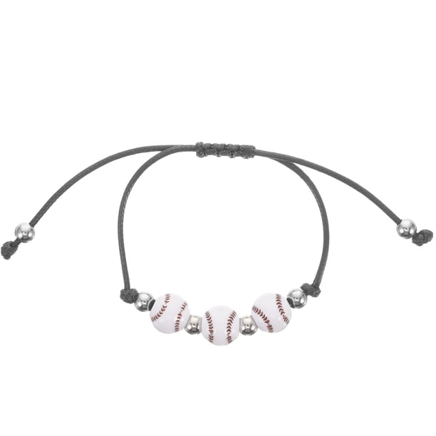 KAKOWELY Pulsera de béisbol Pulsera con temática deportiva Pulsera ajustable Pulsera con pelota deportiva