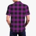 thumbnail image 4 of Daiia Purple Black Plaid Pattern Men’s Polo Shirts,Solid Deck Shirt,Classic Fit, Breathable Cotton Polo for Casual and Sport Wear-4X-Large, 4 of 9