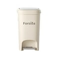 thumbnail image 2 of AuroraX Kitchen Trash Can with Step Pedal and Soft Close Lid Beige Stylish 2.9 Gallon Affordable Luxury Garbage Can Minimalist Plastic Trash Bin for Bathroom Office Bedroom, 2 of 7