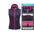thumbnail image 3 of Little Donkey Andy Women's Lightweight Softshell Vest, Hooded Windproof Sleeveless Jacket for Golf Travel Hiking Running Purple XL, 3 of 7