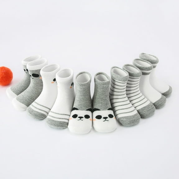 Non- Toddler Socks with Grips 5 Pairs Kids Anti Sticky Socks for 6-12 Months 1-10 Years Kids Toddler Slipper Socks