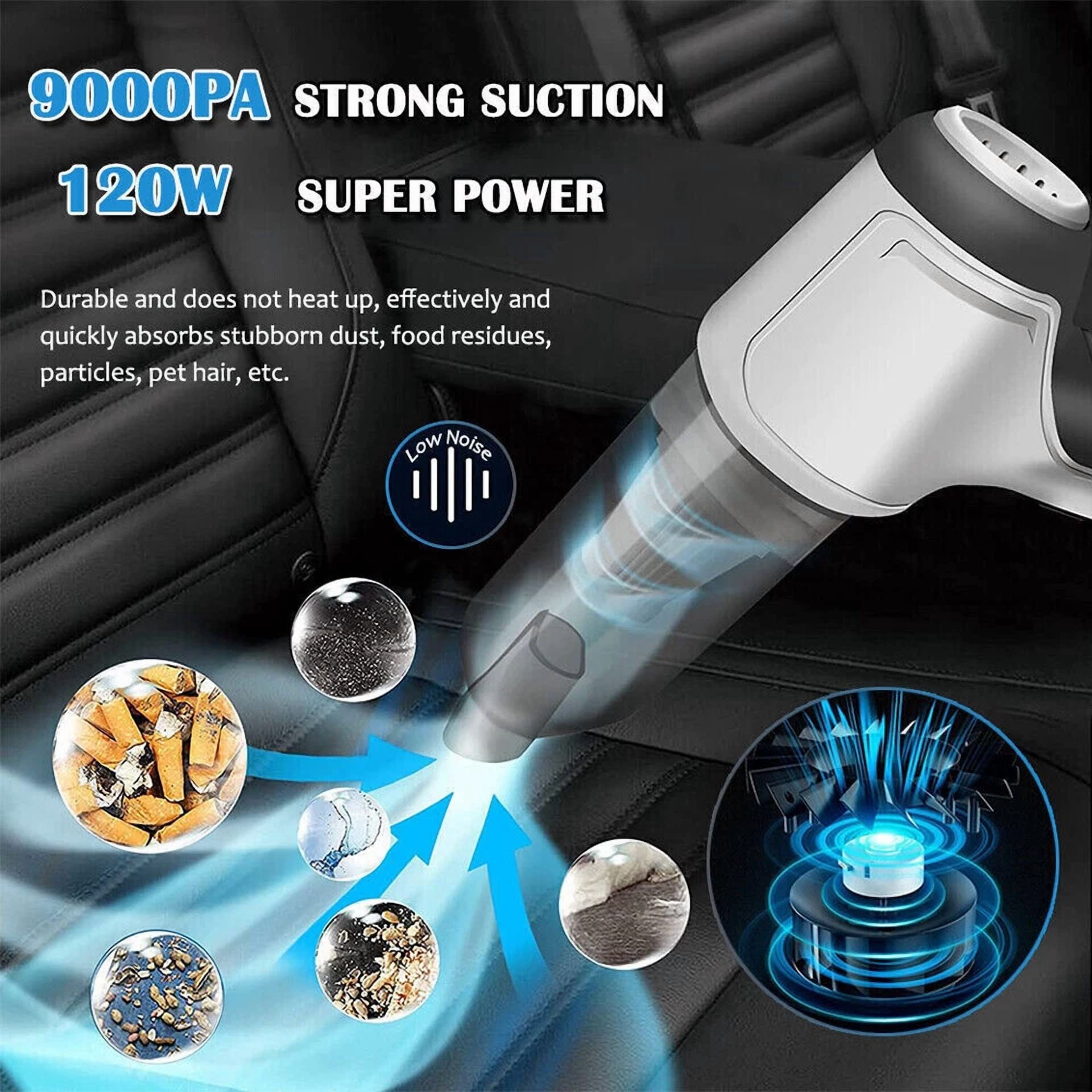 120W Portable Handheld Car Vacuum Cleaner Cordless Duster Strong Suction Wet&Dry