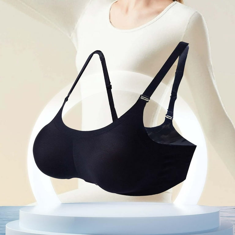 OUNONA Fake Breast Bra Pocket Bra Silicone Breast Forms Crossdressers  Cosplay Prop 75C (Black)