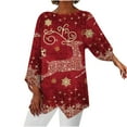 thumbnail image 2 of Qertyioot Chandail en Molleton de Noël pour Femmes Mode Décontractée Manches Longues Col en V Chandail, 2 of 5