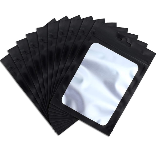 Bolsas de almacenamiento de alimentos Boao, papel de aluminio resellable con ventana transparente, 100 unidades