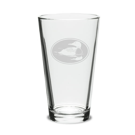 Duck Oval Deep Etched 16oz Pub Glass