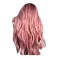 thumbnail image 2 of Vadktai Long Pink Wavy Wig for Women Ombre Pink Wig Dark Root 24 Inch with Bangs Curly Wavy Wig Natural Looking Synthetic Heat Resistant Fiber Wig for Daily Party Use, 2 of 7