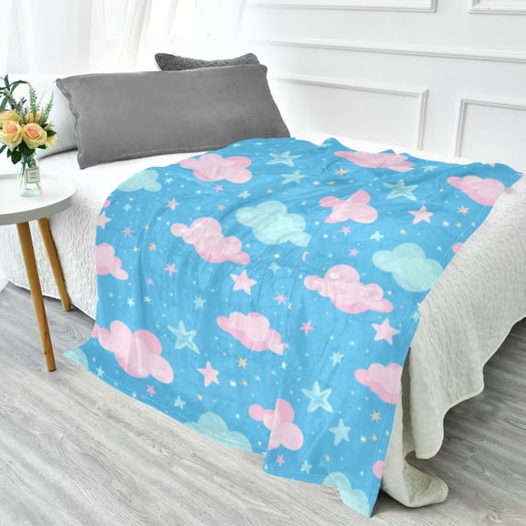 Fluorescent Cover blanket 70x55 inch frannel blanket Office nap blanket Camping blanket Bedding travel blanket Glow blanket Lovely Cloud