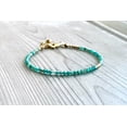 thumbnail image 4 of Amazonite 2.5mm Round Shape Faceted Cut Beads 7 inch Gold Plated Clasp Bracelet for men, women, unisex. Link Chain Stacking Bracelet.|LINK_00120, 4 of 5