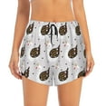 thumbnail image 2 of Balery Cute Swan Pantalones cortos deportivos para mujer con forro y dos bolsillos, elásticos, para entrenamiento, gimnasio, yoga-X-Large, 2 of 7