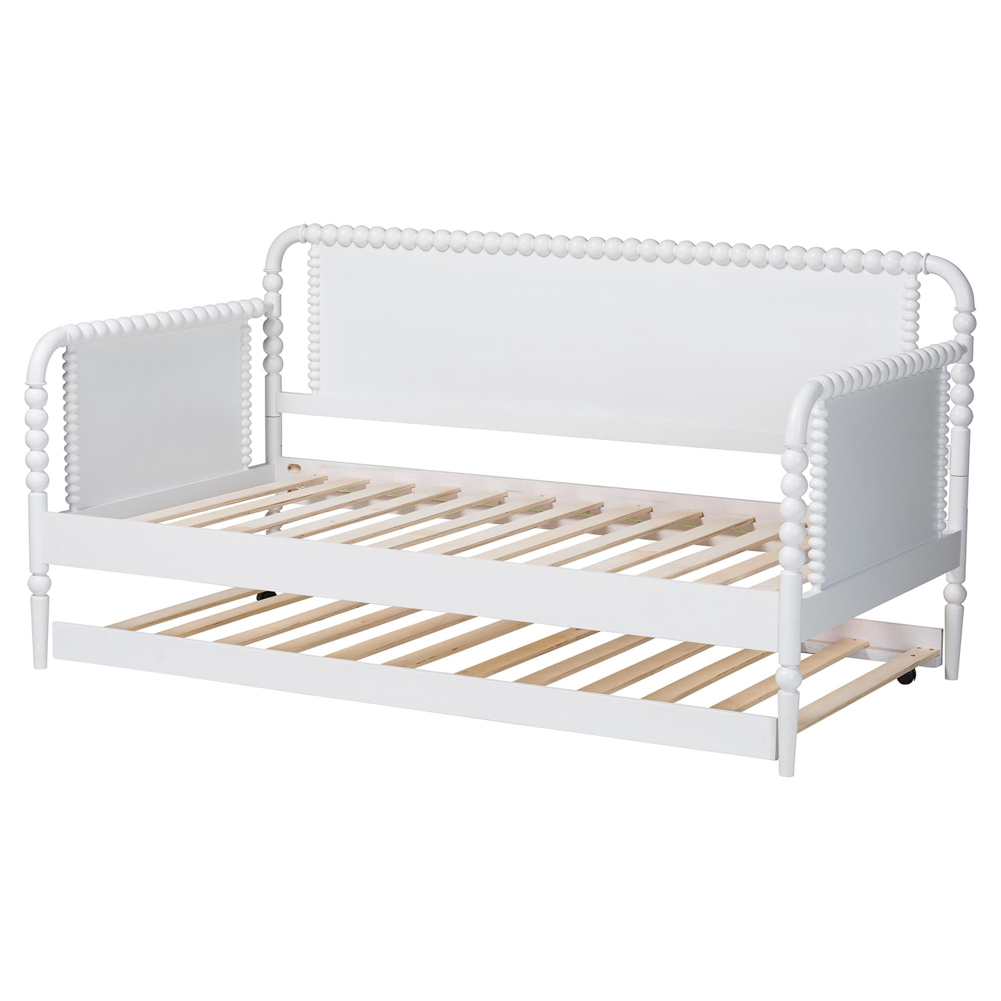 Baxton Studio Lucera Traditional Daybed with Trundle, Twin, White