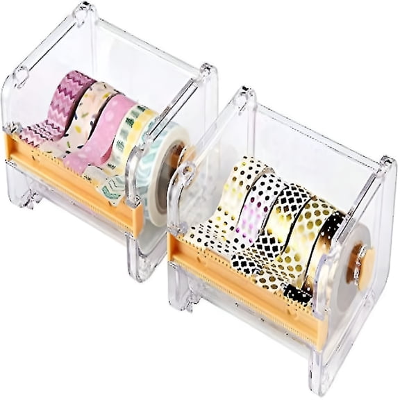 CCOCC 2026 New 2Pcs Washi Tape Dispenser Cutter, Roll Tape Holder Organizer, Masking Tape Desktop Tape Diy Sticker Roll Tape Cutter Holder Storage