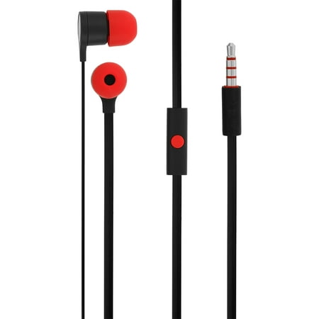 HTC Flat Cable 3.5mm Stereo Headset - Black / Red (Best Headset For Htc Vive)
