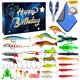thumbnail image 2 of Kit Señuelos Pesca Con Anzuelos Cabeza Plantilla Cebo Gusano Suave para Hombres () Azul, 2 of 5