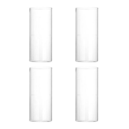 

4Pcs Transparent Glass Cup Heat-resistant Coffee Cup Simple Style Beverage Glass Cup