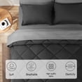 thumbnail image 3 of HIG 7 Piece Reversible Queen Comforter Set - Gray Quilted Down Alternative Bedding All Season Super Soft Microfiber Bed in a Bag Includes Sheets Pillowcases Shams, 3 of 9