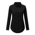 thumbnail image 5 of TAIAOJING Women's 3/4 Length Sleeve V-Neck Polo Shirts TopTurn-Down Business Regular Shirt, 5 of 7