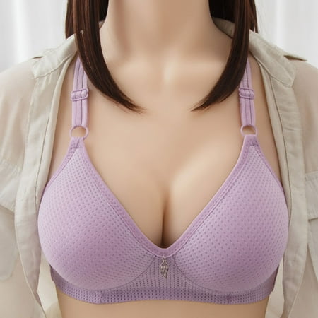 

Ladies No Steel Ring Bra Receiving Support Sagging Bra Underwear 3/4Cup Cotton Comfortable CHMORA