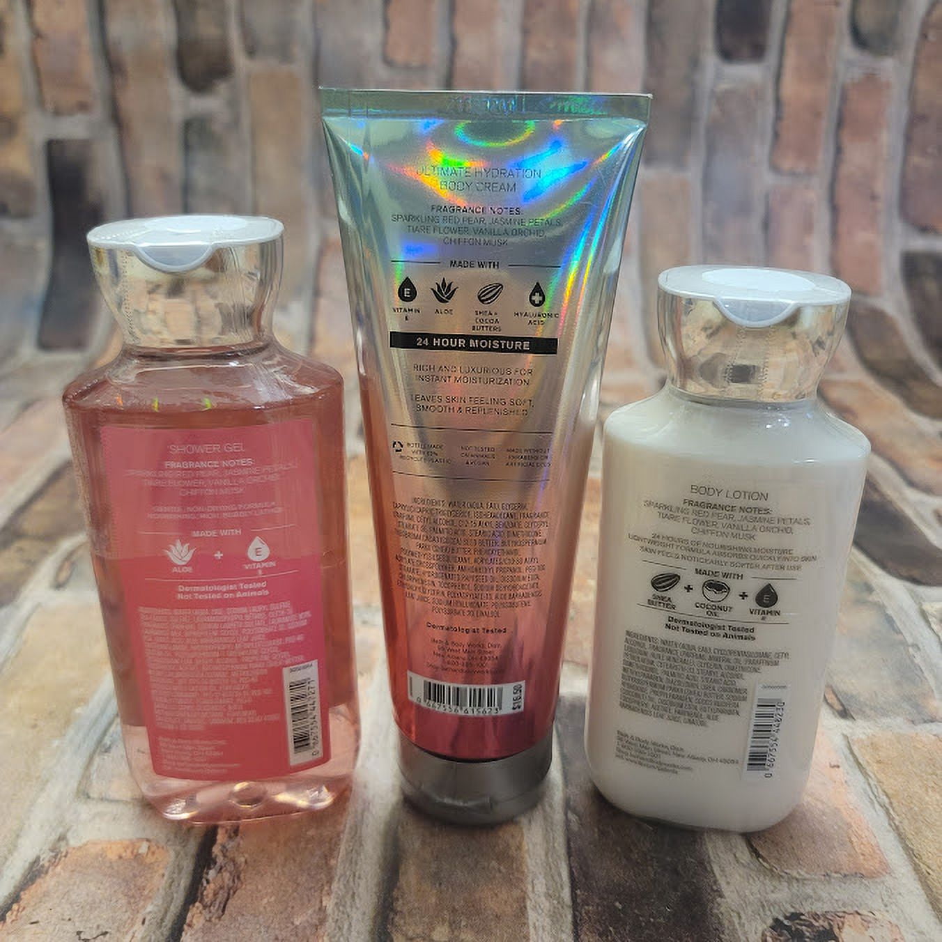 Bath and Body Works Pink Chiffon 10oz Shower Gel, 8oz Body Cream