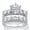 Platinum-plated Brass, variant on 3 TCW Cubic Zirconia Platinum-plated Silver 2-Piece Bridal Wedding Ring Set