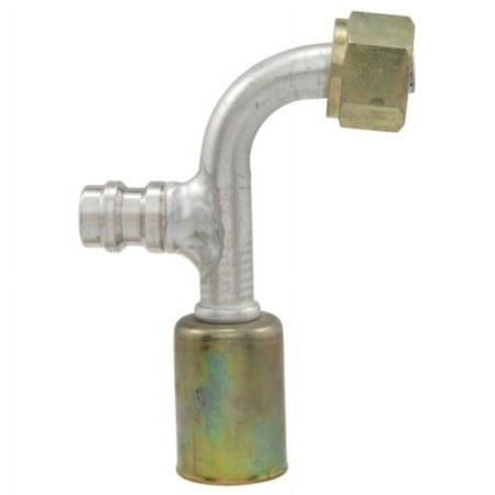 Factory Air 90° Female Standard O-Ring A/C Fitting w/ R134a Service Port