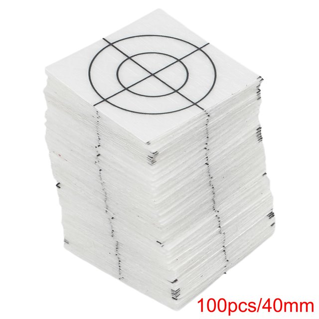 100 Pcs 0/30/40/50/60mm Total Station Réflecteur Réflecteur Argent Cible Réfléchissante