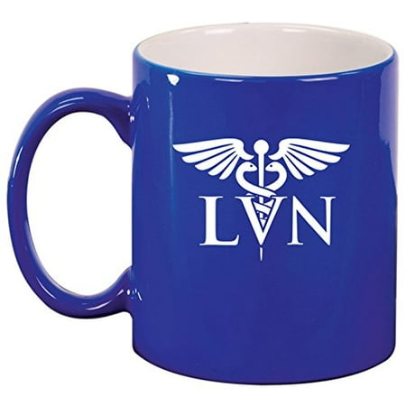 

Ceramic Coffee Tea Mug Cup LVN Licensed Vocational Nurse (Blue)