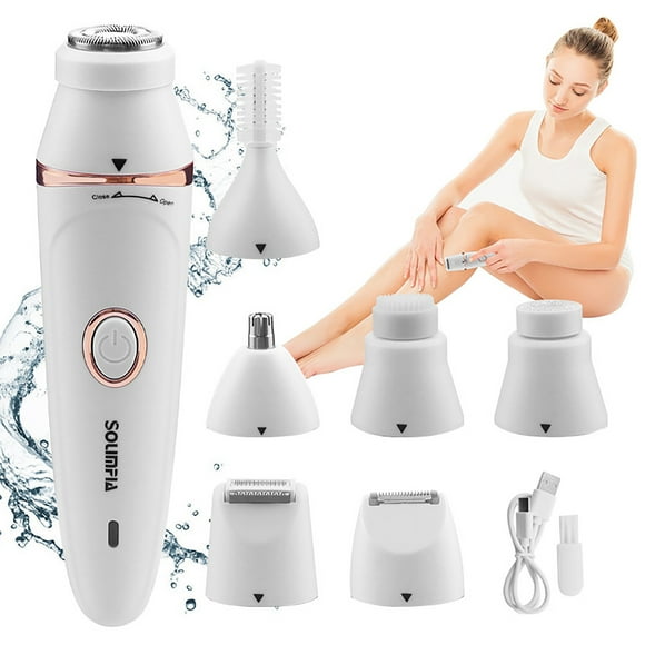ZZwxWA 50% Off Clear 7 In 1 Hair Removal For Face Electric Face Shaver For Women Facial Epilator For Women All Skin Types