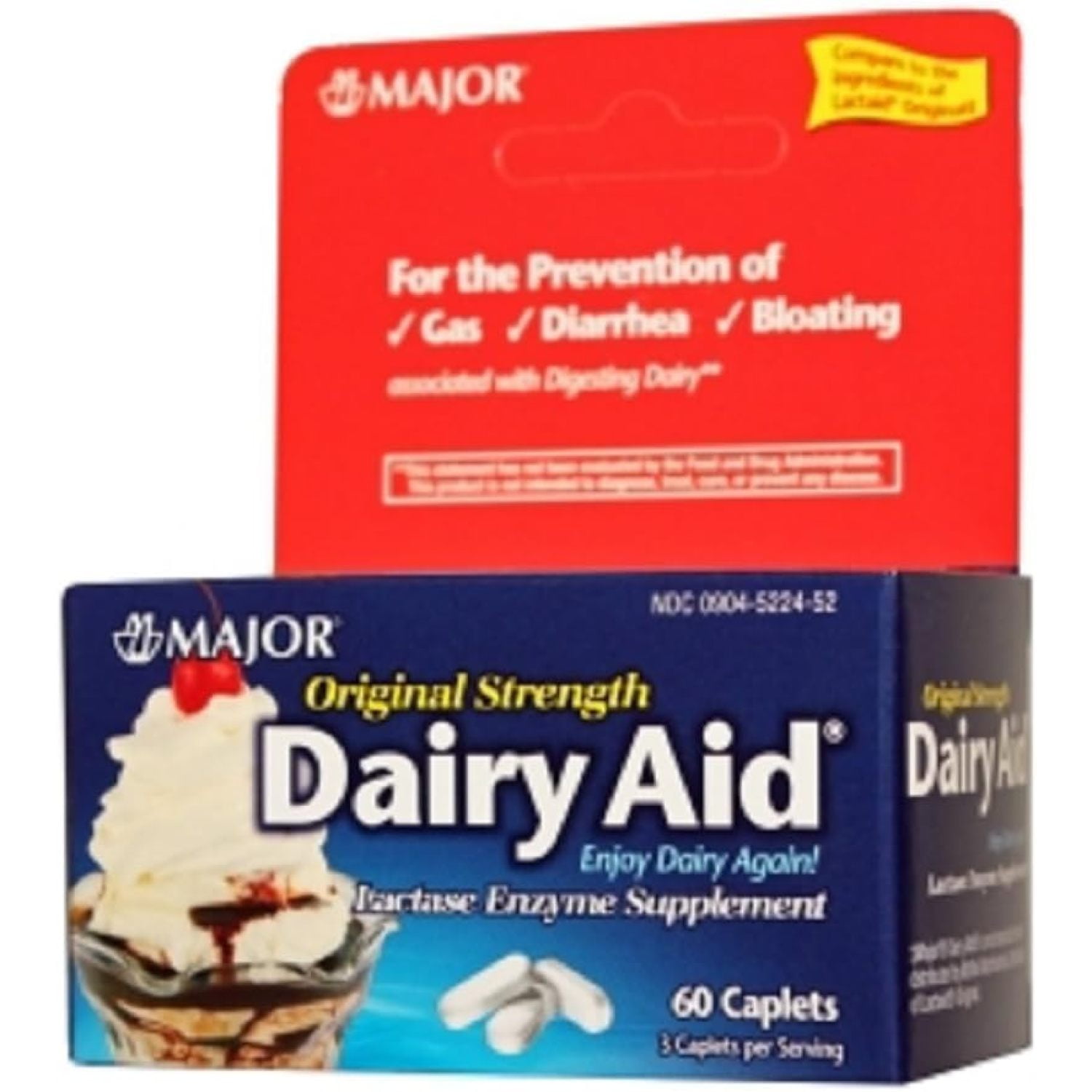 Major Pharmaceuticals Dairy Aid Lactase Enzyme 60 Caplets