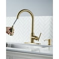 thumbnail image 4 of Wowow Single Handle Pull Down Sprayer Kitchen Faucet in Gold, Stainless Steel Kitchen Faucet with Soap Dispenser, 4 of 9