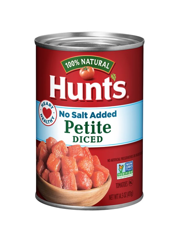 Hunt's Petite Diced Tomatoes, No Salt Added, 14.5 oz Can