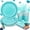 silver dots teal, variant on Iridescent Plates Party Supplies-168pcs Iridescent Party Decorations includes Holographic Plates Silver Dot Napkins and Silverware Set for Disco Winter Birthday Party Decorations Serves 24