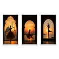 thumbnail image 2 of Designart "Elegance in Sunset Silhouette Dancing Beauty IV" Woman Fashion Photography Framed Wall Art Set Of 3 - Black Glam Frame Canvas Set For Living Room Decor, 2 of 6