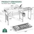 thumbnail image 2 of 42.5" Fish Cleaning Table with Dual Sink, Portable Folding Camping Table with Foldable Extension Stand, Faucet, Sprayer, Grid Rack, Hose Hook Up & Knife Groove, Outdoor Sink Station for Picnic, 2 of 16