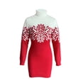 thumbnail image 1 of Kmbangi Chandails de Noël Assortis pour la Famille Imprimé Flocon de Neige Couleur Contrastée Col Roulé Manches Longues Pulls Tricotés, 1 of 9