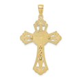 thumbnail image 4 of Solid 10k Yellow Gold Two Toned Cut-Out Cross Crucifix Charm Pendant, 4 of 5