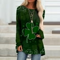 thumbnail image 3 of Honeeladyy Clearance under 10$ St. Patrick's Day Tunic Tops Women Crewneck Long Sleeve Shirts Shamrock Gnome Print Casual Loose Pullover Blouse T-shirt Tops, 3 of 5
