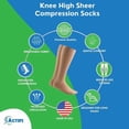 thumbnail image 6 of Actifi Sheer Compression Socks for Women 8-15 mmHg Knee High Stockings | Breathable support hose with a roomy sheer toe box, reinforced heel and soft 1-inch top band for comfortable everyday wear., 6 of 8