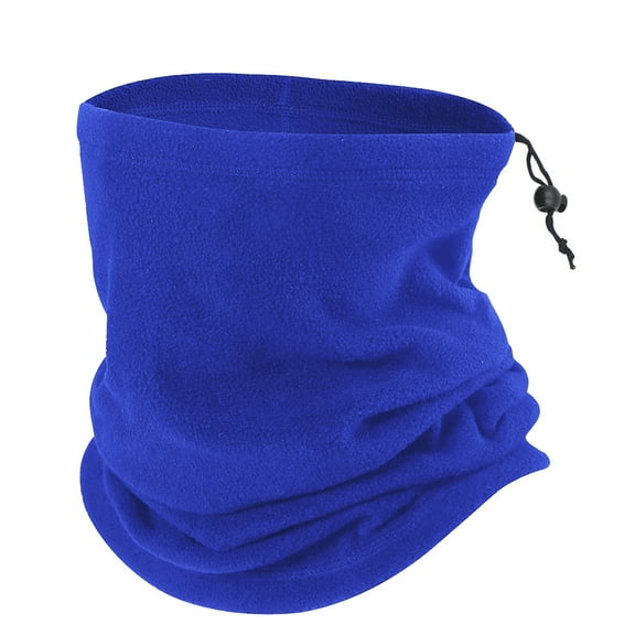 Toptie Fleece Neck Warmer Scarf Hat Multifunctional Headgear Winter Beanie Hat Neck Gaiter-Royal Blue
