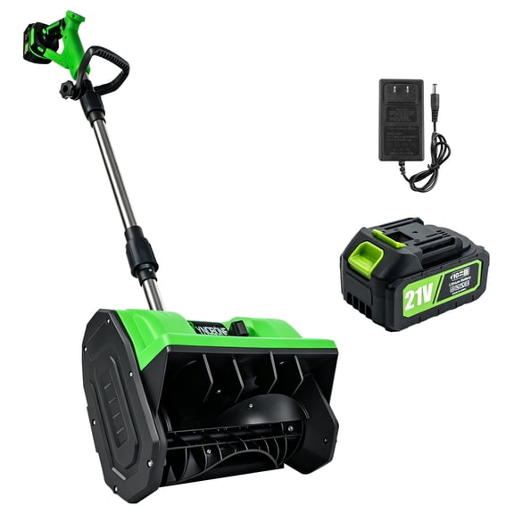 ZYNOBONE 21V Cordless Snow Shovel, 12.5" Width Electric Snow Blower with 4.0Ah Battery & Charger,Lightweight for Driveway Deck Sidewalk