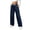 Dark Blue, variant on Womens Pants Leopard Print Elastic Waist Drawstring Wide Leg Cargo Pants With Multi Pockets Casual Loose Fit Athletic Lounge Pants For Daily Streetwear