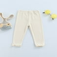 thumbnail image 6 of FNNMNNR Toddler Baby Girls Boys Leggines Rib Knit Lace Trim Pantyhose Winter Warm Tights Leggings Pants Beige 2-3 Years, 6 of 10
