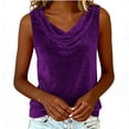 thumbnail image 6 of QETYUW Womens Velvet Tank Top Cowl Neck Camisole Solid Color Sleeveless Tanks Business Work Blouses Going Out Party Tops, 6 of 8