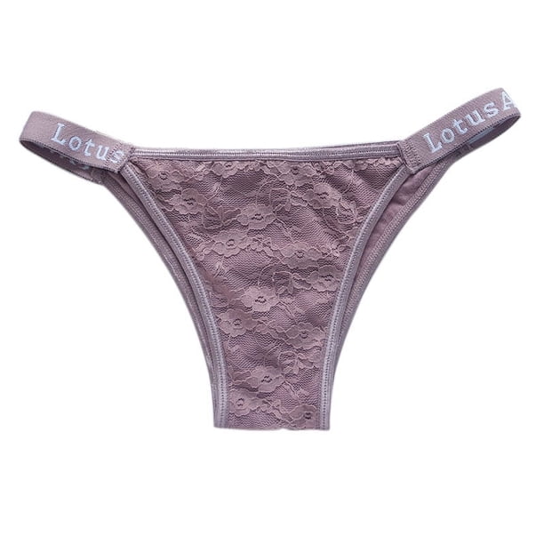 Ropa interior brasileña triangular para mujer, calcetines largos de encaje de malla, ropa interior de encaje de algodón