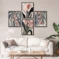 thumbnail image 3 of PixonSign Framed Wall Art Pastel Floral Paintings in Soft Tones Posters, Set of 4 Nature Wildflowers Botanical Illustrations Wall Decor, Adhesive Canvas Prints for Home Decor - 11"x14" Black, 3 of 5