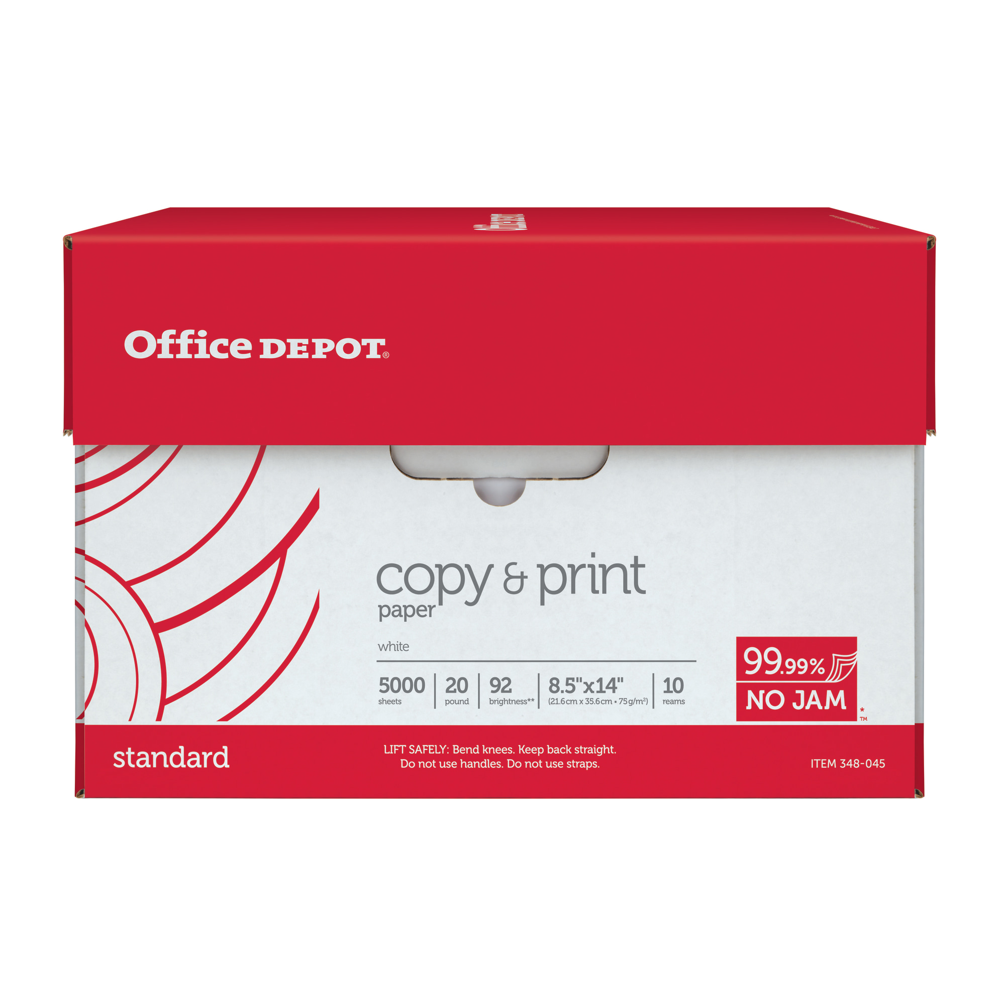 Office Depot Copy  Print Paper, Legal Size, 20 Lb, 500 Sheets Per Ream, Case Of 10 Reams, 063224 - image 3 of 4